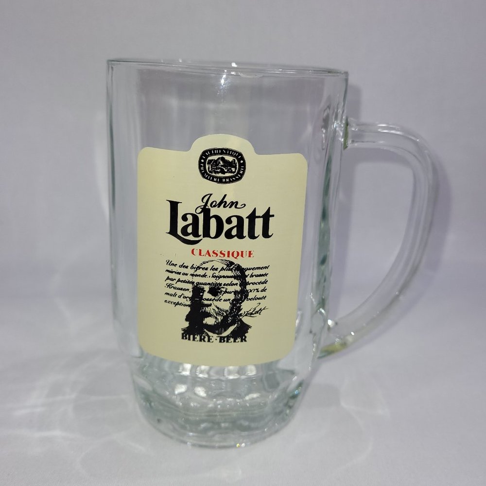 John Labatt Classic Vintage 5.5" Glass Beer Mug Pint Ale Cup